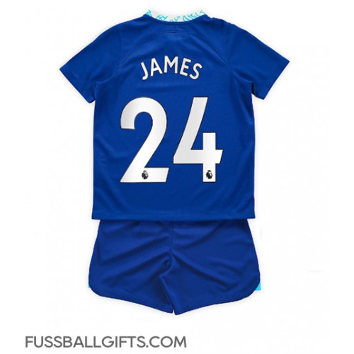Chelsea Reece James #24 Fußballbekleidung Heimtrikot Kinder 2022-23 Kurzarm (+ kurze hosen)